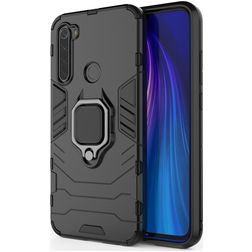 Mobigear Armor Ring Xiaomi Redmi Note 8 Hoesje Hardcase Backcover Shockproof met Ringhouder - Zwart