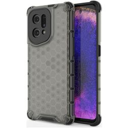 Mobigear Honeycomb OPPO Find X5 Hoesje Hardcase Backcover Shockproof - Zwart