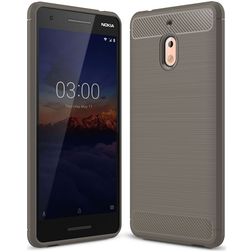 Mobigear Brushed Slim Nokia 2.1 Hoesje Flexibel TPU Backcover - Grijs