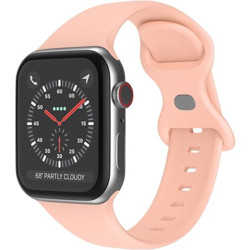 Mobigear Sport Dual Siliconen Apple Watch Bandje Druksluiting - 42/41/40/38 mm - Zalmroze