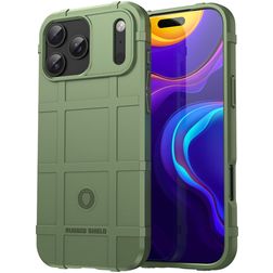 Mobigear Rugged Shield iPhone 17 Pro Max Hoesje Flexibel TPU Backcover Shockproof - Groen