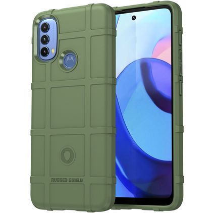 Mobigear Rugged Shield Motorola Moto E20 Hoesje Flexibel TPU Backcover Shockproof - Groen