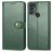 Mobigear Snap Button TCL 30 SE Hoesje Bookcase Portemonnee - Groen