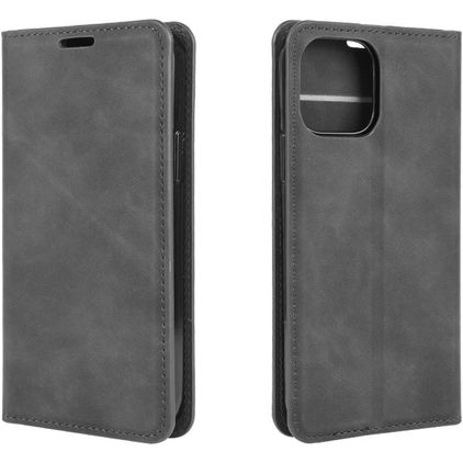 Mobigear Retro Slim iPhone 12 Pro Hoesje Bookcase Portemonnee - Zwart