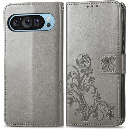 Mobigear Clover Google Pixel 10 Pro Hoesje Bookcase Portemonnee - Grijs
