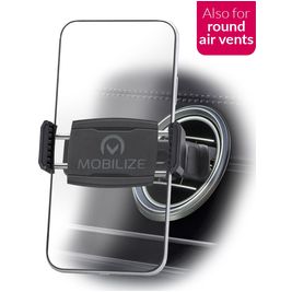 Mobilize Round Vent Telefoonhouder Auto Ventilatierooster Klem Universeel - Zwart