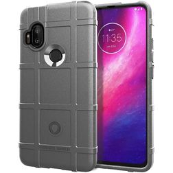 Mobigear Rugged Shield Motorola One Hyper Hoesje Flexibel TPU Backcover Shockproof - Grijs