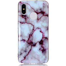 Mobigear Marble Xiaomi Mi 8 Hoesje Flexibel TPU Backcover - Rood Mobigear Marble Xiaomi Mi 8 Hoesje Flexibel TPU Backcover - Rood