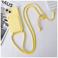 Mobigear Lanyard Card iPhone 15 Plus Siliconen Hoesje met koord en Pasjeshouder - Geel