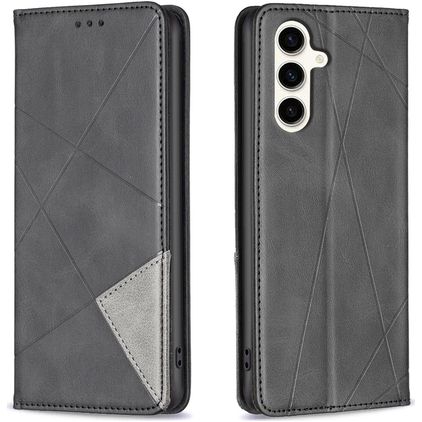 Mobigear Rhombus Slim Samsung Galaxy S24 FE Hoesje Bookcase - Zwart