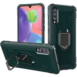 Mobigear Armor Ring Wiko View 4 Hoesje Hardcase Backcover Shockproof met Ringhouder - Groen