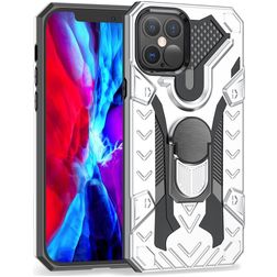 Mobigear Armor Ring iPhone 12 Pro Max Hoesje Hardcase Backcover Shockproof met Ringhouder - Zilver