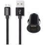 Mobigear Essentials Single USB Autolader Micro USB 1 Meter 12W 2.4A - Zwart