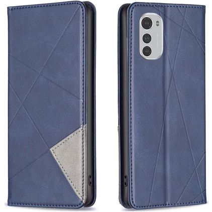 Mobigear Rhombus Slim Motorola Moto E32 Hoesje Bookcase - Blauw
