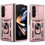 Mobigear Armor Ring Cam Slide Samsung Galaxy Z Fold 8 Ultra Hoesje Hardcase Backcover Shockproof met Ringhouder en Camera Slider - Roségoud