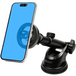 Mobigear MagSafe Telefoonhouder auto Zuignap / Dashboard Magnetisch Universeel - Zwart