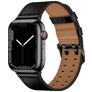 Mobigear Milano Leren Apple Watch Bandje Gespsluiting - 49/46/45/44 mm - Zwart
