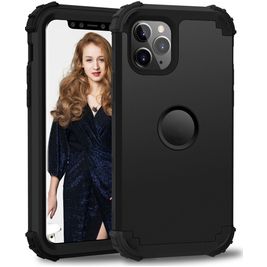 Mobigear Ultra Tough iPhone 11 Pro Max Hoesje Hardcase Backcover Shockproof - Zwart