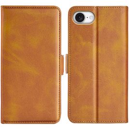 Mobigear Slim Magnet iPhone 16e Hoesje Bookcase Portemonnee - Cognac