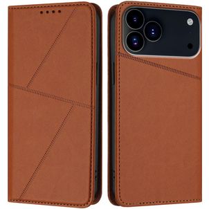 Mobigear Frosted Flip iPhone 17 Pro Hoesje Bookcase Portemonnee - Bruin