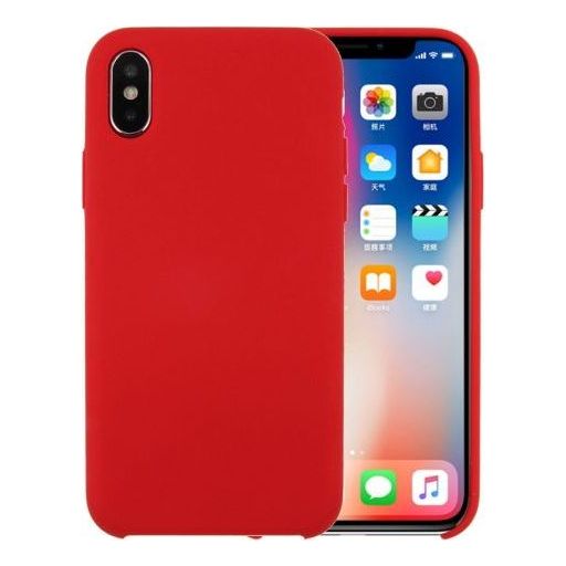 Mobigear Rubber Touch iPhone XS Siliconen Hoesje Backcover - Rood