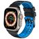 Mobigear Aero Armor Siliconen Apple Watch Bandje Gespsluiting - 49/46/45/44 mm - Zwart / Blauw