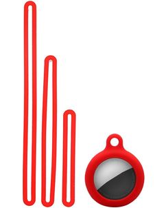 Mobigear Lanyard Apple AirTag Hoesje Flexibel Siliconen - Rood