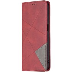 Mobigear Rhombus Slim Realme 8 5G Hoesje Bookcase - Rood