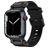 Mobigear Explorer Siliconen Apple Watch Bandje Gespsluiting - 49/46/45/44 mm - Zwart