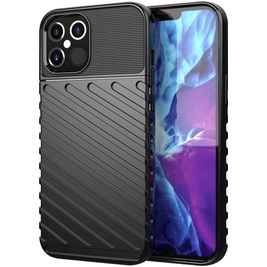 Mobigear Groove iPhone 12 Pro Max Hoesje Flexibel TPU Backcover - Zwart