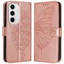 Mobigear Butterfly Samsung Galaxy S24 FE Hoesje Bookcase Portemonnee - Roségoud