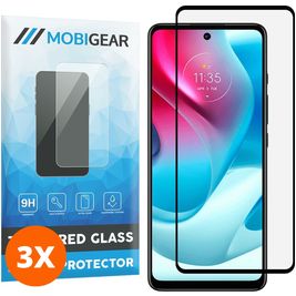 Mobigear Premium Motorola Moto G60s Glazen Screenprotector - Case Friendly - Zwart (3-Pack)