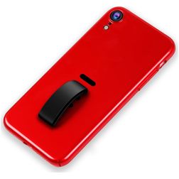 Mobigear Rubber Ring iPhone XR Hoesje Hardcase Backcover met Ringhouder - Rood