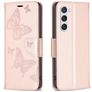 Mobigear Butterfly Samsung Galaxy S23 Hoesje Bookcase Portemonnee - Roségoud