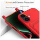 Mobigear Lanyard Card iPhone 17 Siliconen Hoesje met koord en Pasjeshouder - Rood