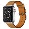 Mobigear Torino Leren Apple Watch Bandje Gespsluiting - 42/41/40/38 mm - Bruin