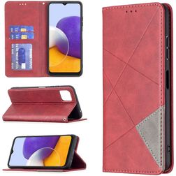 Mobigear Rhombus Slim Samsung Galaxy A22 5G Hoesje Bookcase - Rood