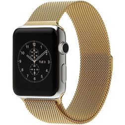 Mobigear Style Loop Milanese Apple Watch Bandje Magneetsluiting - 49/46/45/44 mm - Goud