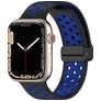 Mobigear Sport Plus Mag Siliconen Apple Watch Bandje Magneetsluiting - 49/46/45/44 mm - Zwart / Blauw