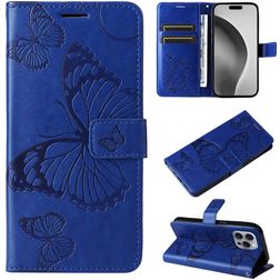 Mobigear Butterfly iPhone 16 Pro Max Hoesje Bookcase Portemonnee - Blauw
