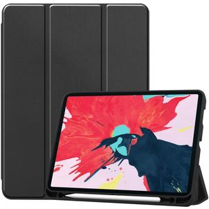 Mobigear Tri-Fold Gel iPad Pro 11 Inch (2020) Hoes TPU,Kunstleer Bookcase + Stylus Houder - Zwart
