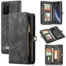 CaseMe 008 Samsung Galaxy Note 20 Hoesje Uitneembare 2in1 Bookcase Portemonnee - Zwart