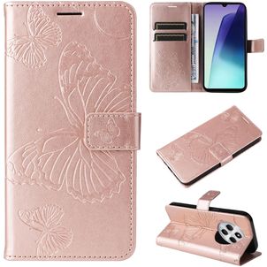 Mobigear Butterfly Xiaomi Redmi 14C Hoesje Bookcase Portemonnee - Roségoud