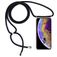 Mobigear Lanyard iPhone XS Flexibel TPU Hoesje met koord - Transparant / Zwart