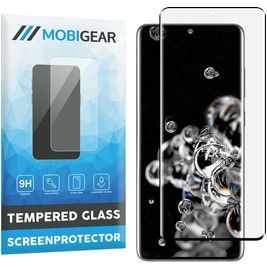 Mobigear Curved Samsung Galaxy S20 Ultra Glazen Screenprotector - Case Friendly - Zwart