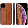 Fierre Shann Card Pocket iPhone 11 Pro Hoesje Backcover met Pasjeshouder en Standaard - Cognac