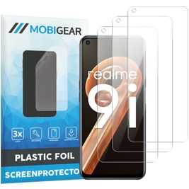 Mobigear Realme 9i Screenprotector Folie - Case Friendly (3-Pack)