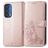 Mobigear Clover Motorola Edge (2021) Hoesje Bookcase Portemonnee - Roségoud