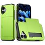 Mobigear Card iPhone 18 Hoesje Hardcase Backcover Shockproof met Pasjeshouder - Groen