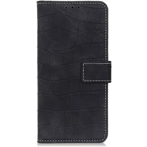 Mobigear Croco Samsung Galaxy A51 Hoesje Bookcase Portemonnee - Zwart